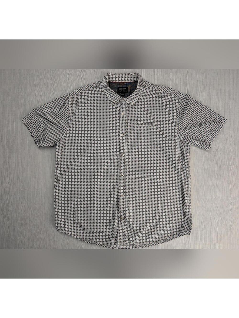 Drill Clothing GEOMETRIX Button Up Shirt Red Blue Diamonds and Circles Mens 2XL